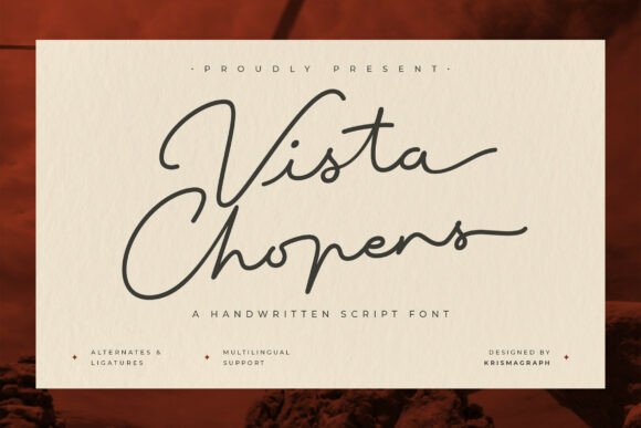 Vista Chopers: A Script Font for Modern Branding
